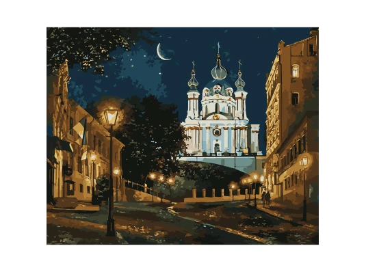 Картина по номерам SANTI Киев в ночи 40х50 см LED подсветка купить в интернет магазине подарков ПраздникШоп