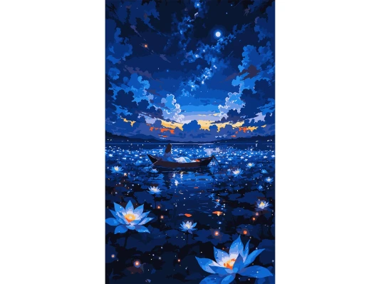 Картина по номерам SANTI Прогулка на лодке 30х50 см LED подсветка купить в интернет магазине подарков ПраздникШоп