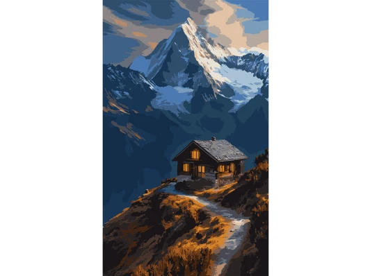 Картина по номерам SANTI Домик в горах 30х50 см купить в интернет магазине подарков ПраздникШоп
