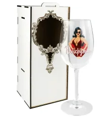 Набор Бокал винный + коробка «Самая крутая» 360 мл купить в интернет магазине подарков ПраздникШоп