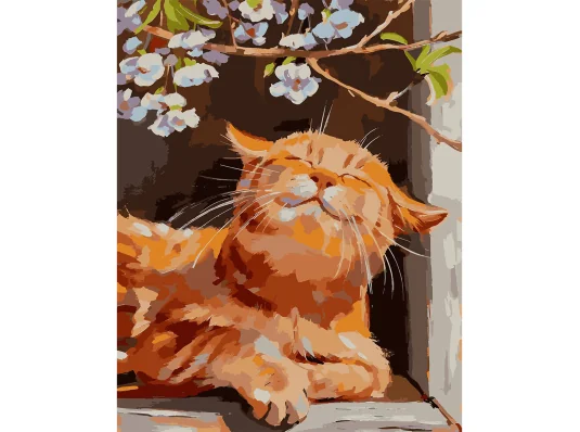 Картина по номерам SANTI Весенний кот 40х50 см купить в интернет магазине подарков ПраздникШоп
