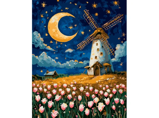 Картина по номерам SANTI Волшебная мельница 40х50 см LED подсветка купить в интернет магазине подарков ПраздникШоп