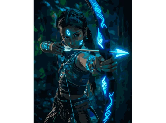 Картина по номерам SANTI Шипы и розы Мистическая лучница 40х50 см LED подсветка купить в интернет магазине подарков ПраздникШоп