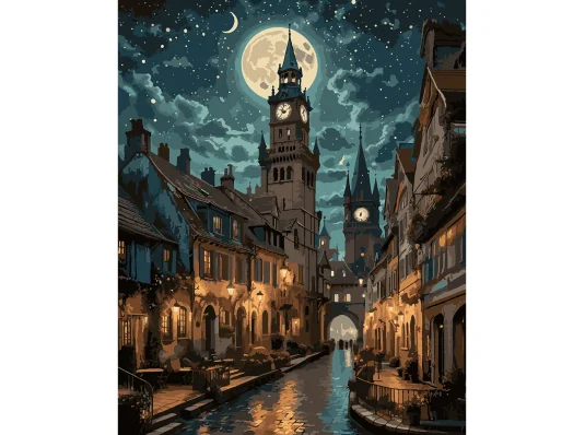 Картина по номерам SANTI Старинный город 40х50 см LED подсветка купить в интернет магазине подарков ПраздникШоп