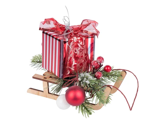 Композиция Yes!Fun Подарок на санках d-25 см купить в интернет магазине подарков ПраздникШоп