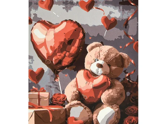 Картина по номерам ПРЕМИУМ Подарок любви с лаком и уровнем размером 40х50 см (VA-4664) купить в интернет магазине подарков ПраздникШоп