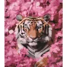 Картина по номерам ПРЕМИУМ Роскошь тигра в розовых тонах с лаком и уровнем размером 40х50 см (VA-4674)