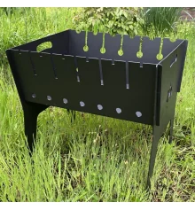 Разборной двухуровневый мангал походный на 6 шампуров 2мм купить в интернет магазине подарков ПраздникШоп