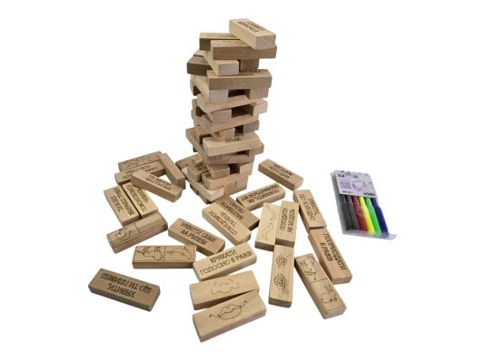 Игра настольная «Дженга 4в1:Башня купить в интернет магазине подарков ПраздникШоп