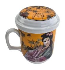 Чашка заварочная с ситом (230мл) (SFC161-6) «Девушки» (h-11 см купить в интернет магазине подарков ПраздникШоп