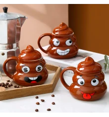 Кружка керамическая фигурная Какашка Emoji №4 купить в интернет магазине подарков ПраздникШоп