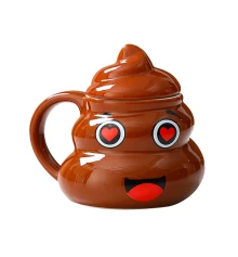 Кружка керамическая фигурная Какашка Emoji №3 купить в интернет магазине подарков ПраздникШоп