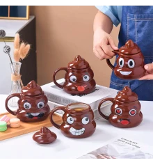 Кружка керамическая фигурная Какашка Emoji №3 купить в интернет магазине подарков ПраздникШоп