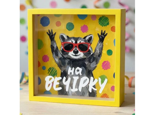 Деревянная копилка для денег "На вечеринку" купить в интернет магазине подарков ПраздникШоп