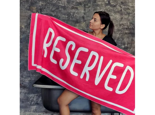 Полотенце пляжное большое с принтом Reserved, 150х70 см купить в интернет магазине подарков ПраздникШоп