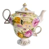 Сервиз фарфор (3TA1073-4) 1 чайник + 1 чашка «Цветы на желтом фоне» (200/400 мл чашка/чайник)