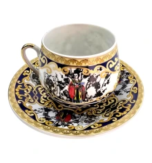 Сервиз фарфор (SCS109-5) 1 чашка+1 блюдце «Темно-синий» (110 мл) (h-5.2 см купить в интернет магазине подарков ПраздникШоп