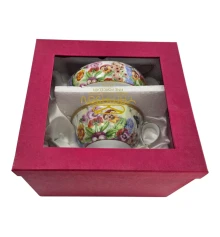 Сервиз фарфор (3TA1293) 1 чайник + 1 чашка «Фиалки» (200/400 мл чашка/чайник) купить в интернет магазине подарков ПраздникШоп