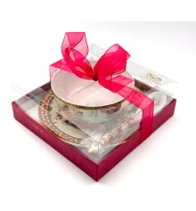 Чашка+блюдце фарфор (150 мл) (SBS102) «Девушки с сакурой» (h-4.5 см купить в интернет магазине подарков ПраздникШоп