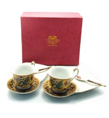 Сервиз фарфор (170 мл) (2C1007-4) 2 чашки + 2 блюдца «Драконы» (h-6.5 см купить в интернет магазине подарков ПраздникШоп