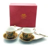 Сервіз фарфор (170 мл) (2C1007-4) 2 чашки + 2 блюдця «Дракони» (h-6.5 см, d-8.5 см, блюдце 21×12 см)
