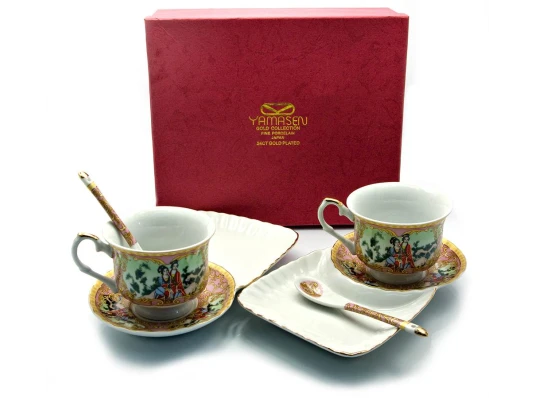 Сервиз фарфор (170 мл) (2C108-8) 2 чашки + 2 блюдца «Розовый» (h-6.5 см купить в интернет магазине подарков ПраздникШоп