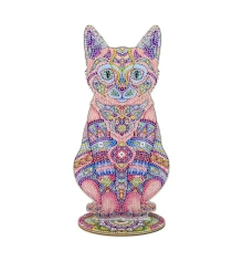 Алмазная мозаика ПРЕМИУМ Котенок на подставке размером 30х30 см (BJP13) купить в интернет магазине подарков ПраздникШоп