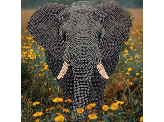 Алмазная картина Слон в саване 30х30 (YJB3030-03) купить в интернет магазине подарков ПраздникШоп