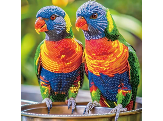 Алмазная картина Цветные попугаи 30х30 (YJB3030-04) купить в интернет магазине подарков ПраздникШоп