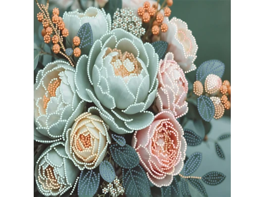 Алмазная картина Нежные пионы 30х30 (YJB3030-06) купить в интернет магазине подарков ПраздникШоп