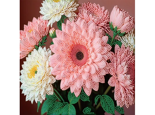 Алмазная картина Нежные герберы 30х30 (YJB3030-09) купить в интернет магазине подарков ПраздникШоп