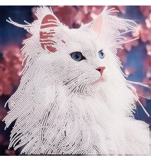Алмазная картина Белая кошка 30х30 (YJB3030-16) купить в интернет магазине подарков ПраздникШоп