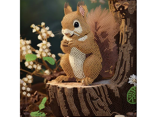 Алмазная картина Лесная белочка 30х30 (YJB3030-20) купить в интернет магазине подарков ПраздникШоп