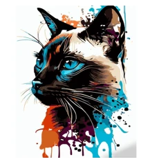 Картина по номерам ПРЕМИУМ Котик в красках с лаком и с уровнем размером 40х50 см (GS1525) купить в интернет магазине подарков ПраздникШоп