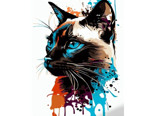 Картина по номерам ПРЕМИУМ Котик в красках с лаком и с уровнем размером 40х50 см (GS1525) купить в интернет магазине подарков ПраздникШоп