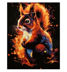 Картина по номерам Яркая белочка на черном фоне 40х50 (AH1302) купить в интернет магазине подарков ПраздникШоп