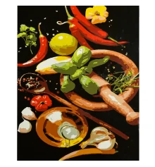 Картина по номерам Аромат специй на черном фоне 40х50 (AH1304) купить в интернет магазине подарков ПраздникШоп