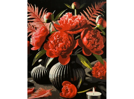 Картина по номерам Роскошный букет на черном фоне 40х50 (AH1312) купить в интернет магазине подарков ПраздникШоп