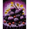 Картина по номерам Сливовой натюрморт с ягодами на черном фоне 40х50 (AH1315-16)
