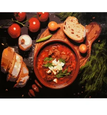 Картина по номерам Домашний борщ на черном фоне 40х50 (AH1318) купить в интернет магазине подарков ПраздникШоп