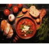 Картина по номерам Домашний борщ на черном фоне 40х50 (AH1318)
