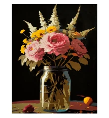 Картина по номерам Нежность в банке на черном фоне 40х50 (AH1319) купить в интернет магазине подарков ПраздникШоп