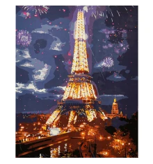 Картина по номерам Огни Парижа на черном фоне 40х50 (AH1321) купить в интернет магазине подарков ПраздникШоп