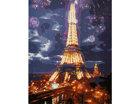 Картина по номерам Огни Парижа на черном фоне 40х50 (AH1321) купить в интернет магазине подарков ПраздникШоп