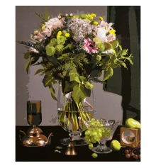 Картина по номерам Цветочная композиция на черном фоне 40х50 (AH1323) купить в интернет магазине подарков ПраздникШоп