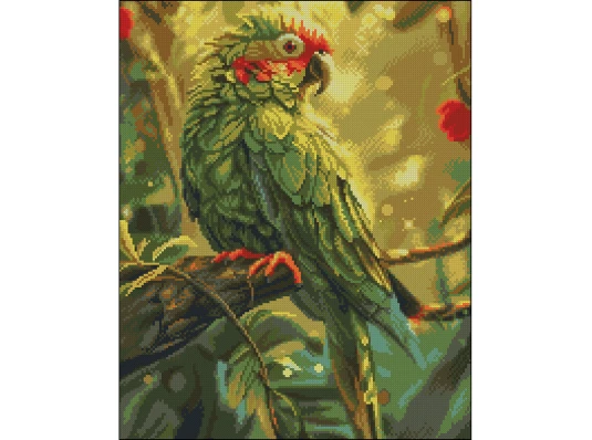 Алмазная картина Изумрудный попугай 40х50 (FZ4050-09) купить в интернет магазине подарков ПраздникШоп