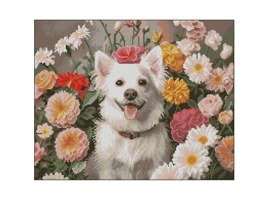 Алмазная картина Белый пес 40х50 (FZ4050-13) купить в интернет магазине подарков ПраздникШоп