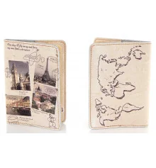 Кожаная обложка на паспорт Города Европы купить в интернет магазине подарков ПраздникШоп