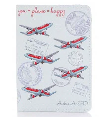 Кожаная обложка на паспорт  You + Plane  Happy купить в интернет магазине подарков ПраздникШоп