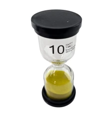 Часы песочные (10 минут) желтый песок (10×4.5×4.5 см) купить в интернет магазине подарков ПраздникШоп